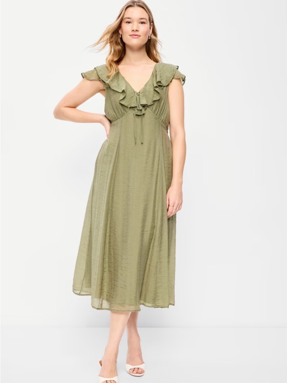Old Navy ruffle sleeve fit & flare dress tall